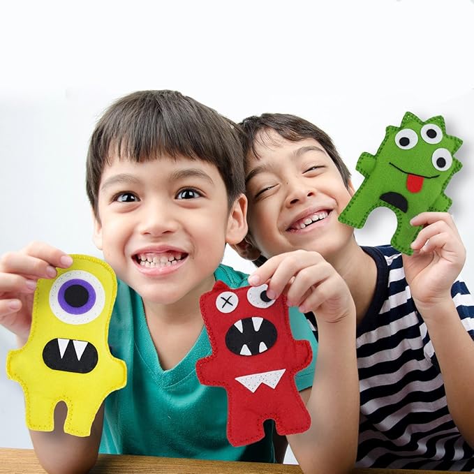 Little Monsters Beginners Sewing Kit - Awesome Gift for Girls & Boys Ages 7 to 13, Best Educational Craft Kit & Toys for Kids
