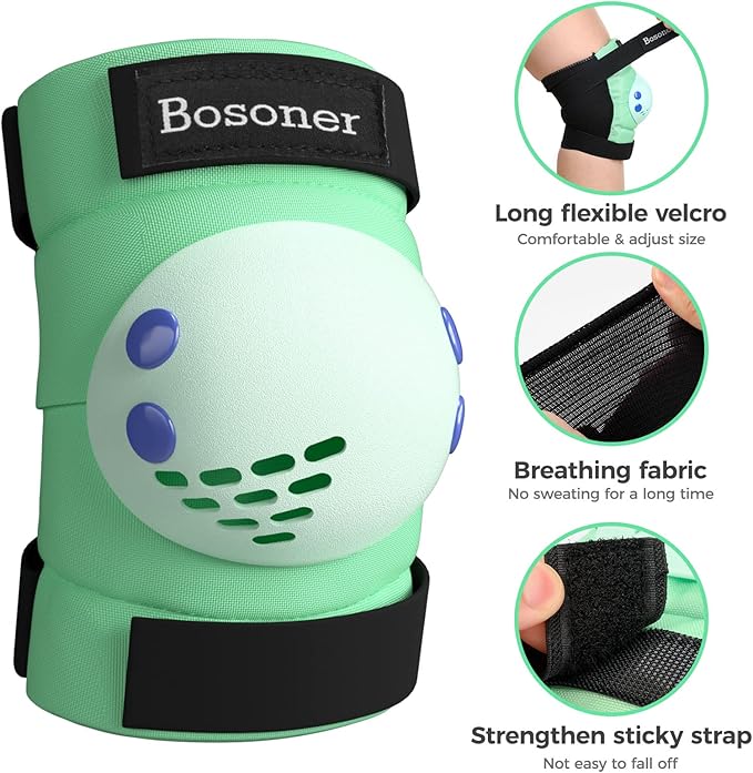 BOSONER Kids/Youth Knee Pad Elbow Pads for Roller Skates Cycling BMX Bike Skateboard Inline Rollerblading, Skating Skatings Scooter Riding Sports