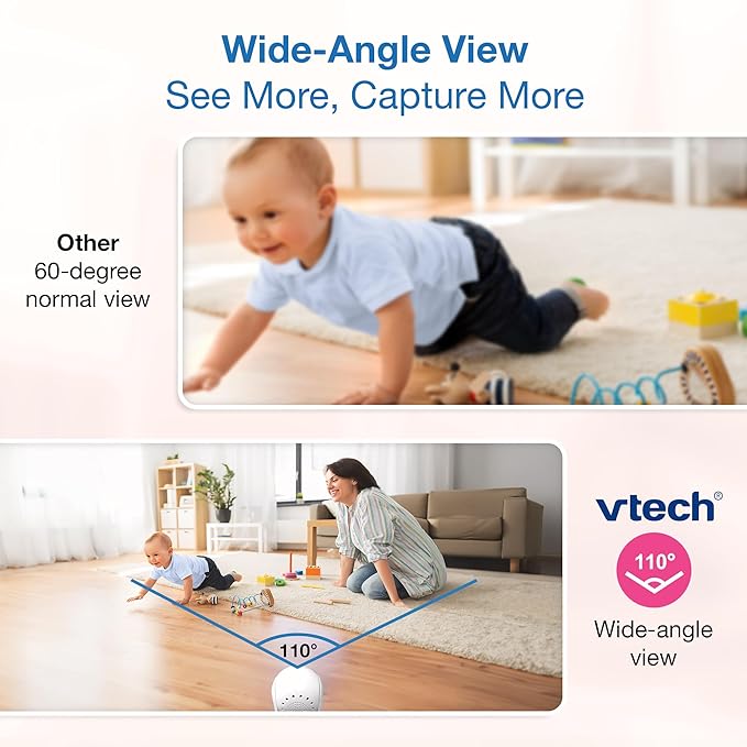 VTech 5.5" IPS Screen 720P Video Baby Monitor with Camera and Audio, Pan-Tilt-Zoom, Night Light, 2-Way Talk, Lullabies, Soothing Sounds, Long Battery Life, No WiFi: Advanced HD Plus