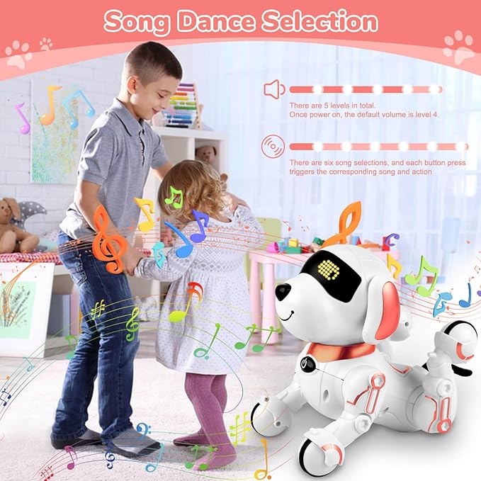 Robot Dog Toys for Kids 8 9 10 11 12, Remote Control Dogs, Robot Dog for Kids 8-12, Pet Robotic, Electric Toy, Robotic Dogs, Toys for 5 6 7 8 9 10 11 12 Years Old Boys Girls, Pink