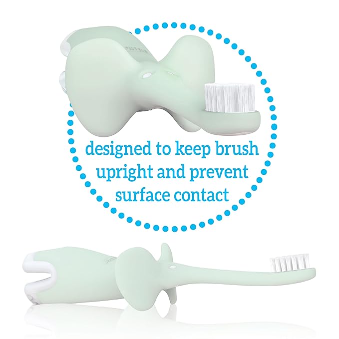 Dr. Brown's Infant-to-Toddler Toothbrush, Elephant, Mint, 0-3 Years