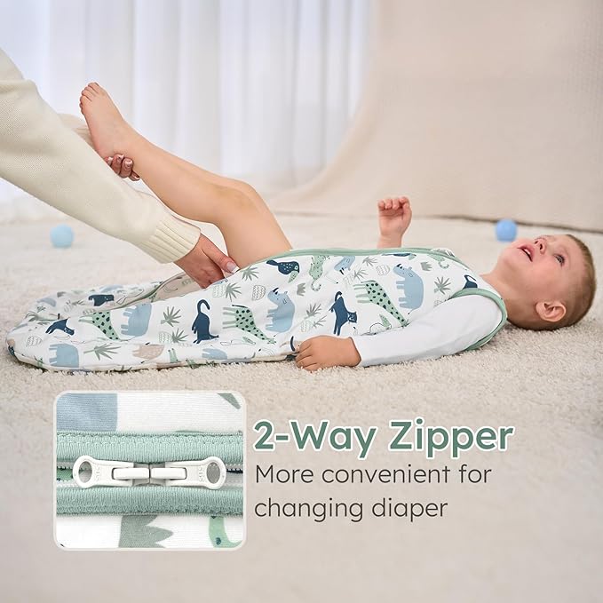 Yoofoss Baby Sleep Sack 0-6 Months, 1.5 Tog Baby Wearable Blanket with 2-Way Zipper, 100% Cotton Organic Fabric Winter Infant Sleeping Sack, Warm Soft Comfy