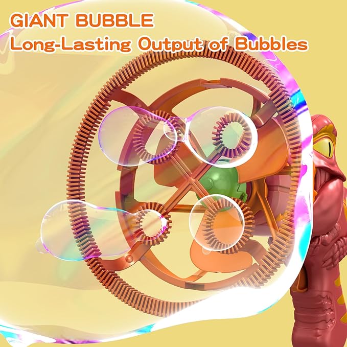 Dinosaur Bubble Machine for Kids 3 4 5 6 Years Old, Dinosaur Bubble Maker Toy Gun for Boys Girls 3-5 Years, Dino Bubble Blower Party Favor Gift for Toddler Kids 4 5 6 Years Old