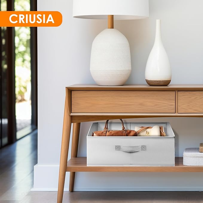 Extra Large Closet Organizers Bins 8 Pack - Blanket Basket for Organizing/Home Clothes Storage Bins for Jeans/Toy Organizers for Nursery/Wardrobe Shelf Closet Organization for Purse Hats Towel