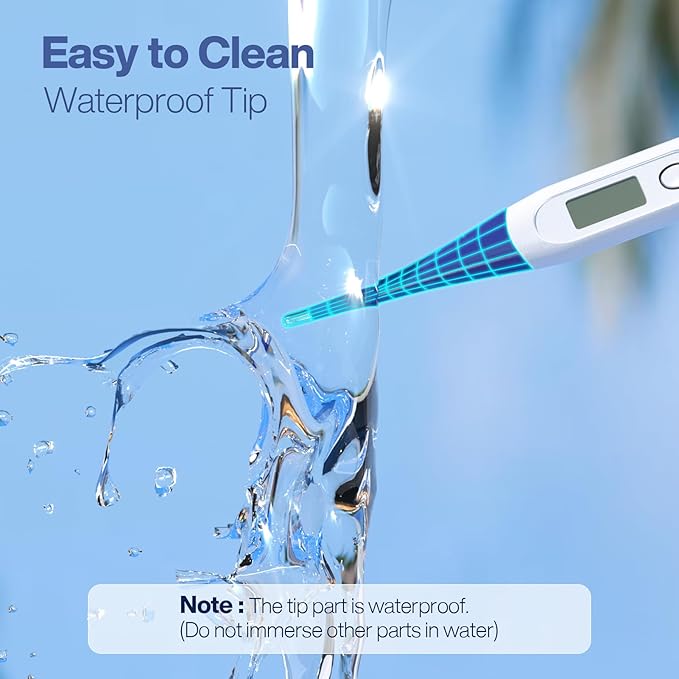 Boncare 10 Seconds Digital Thermometer for Adults and Kids - Accurate & Safe Rectal Thermometer for Baby with Fever Alarm, Oral Thermometer FSA HSA Eligible (Dark Blue)