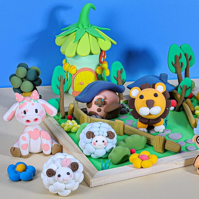 CiaraQ Modeling Clay Kit - 36 Colors Air Dry Clay with Sculpting Tools, Ideal for Crafting, DIY Projects. Easter/Halloween/Christmas Gifts.