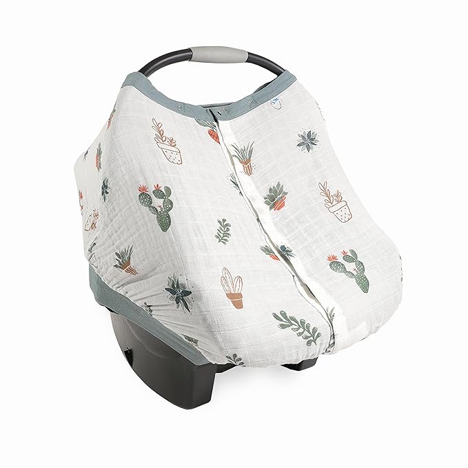 Little Unicorn Breathable Car Seat Canopy | Magnetic Closure Cover & Universal Fit | Protection & Privacy for Baby (Prickle Pots)