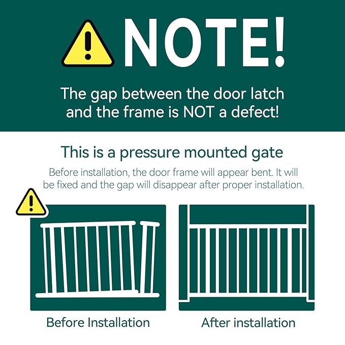 Babelio Metal Baby Gate, 29-48“ Auto Close Easy Install Pet Gate, Extra Wide Walk Thru Child Safety Gate, Pressure Mounted Dog Gate for Doorways & Stairs, with Y Spindle Rods, White