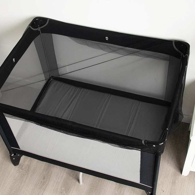 2 Pack Baby Mosquito Net for Stroller, Playard & Bassinet, Reusable Bug Net for Cradles, Carrier, Pack and Plays and Portable Mini Crib, Baby Playpen Mosquito, Black