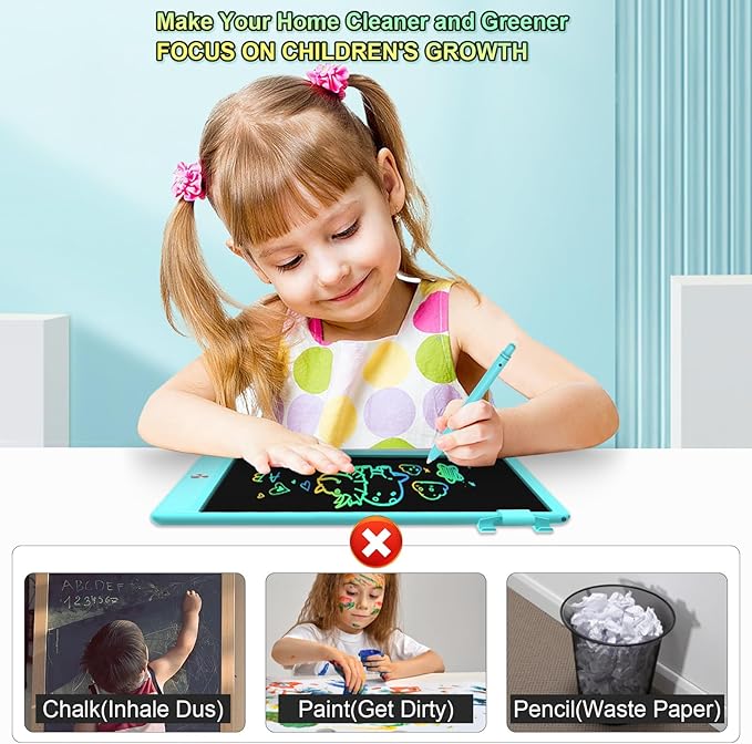 10.5 Inch LCD Writing Tablet for Kids, Colorful Toddler Doodle Board - Erasable Drawing Pad, Educational Learning Toy for Ages 3-8 - Valentine's Day Christmas Birthday Gifts (10.5 Inch, Blue)