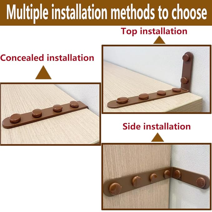 Anti Tip Furniture Anchors for Baby Pet Proofing,Furniture Wall Anchor Furniture Dresser Bookshelf Falling Prevention Device for Children (Brown)
