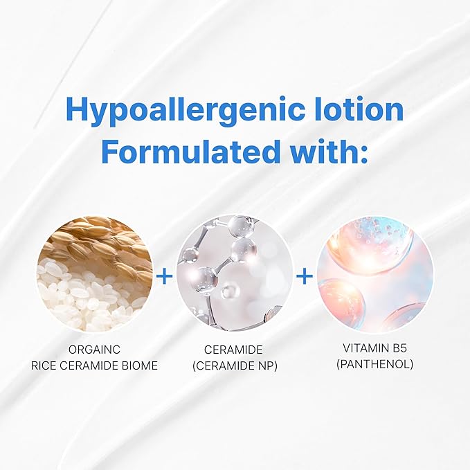 BEBESUP- 베베숲 Daily Hydration Baby Lotion | Korean Skincare for Sensitive & Atopic Skin 100-Hour Hydration Organic Rice & Ceramide Formula Hypoallergenic Fast Absorbing 10.14 fl. oz