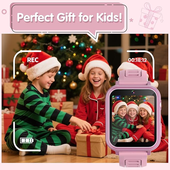 Smart Watch for Kids with 36 Games HD Touch Touchscreen Alarm Clock, Camera Music Player Pedometer Flashlight 12/24 hr Video & Audio Recording, Toys Gift for 3-12 Years Old Girls