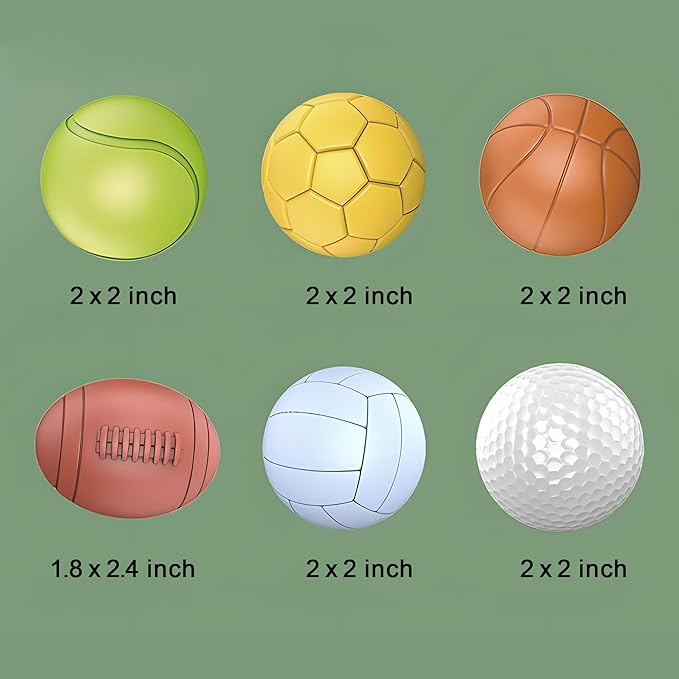 Baby Sensory Balls, Soft Rubber Balls for Toddlers 1-3, Montessori Sensory Bath Toys 6 to 12 Months, Kids Soccer Ball, Sport & Outdoors Baby Ball, 6 Rubber Soft Toys for Kids