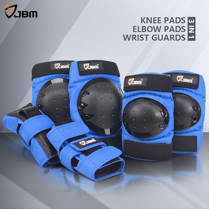 JBM Adult & Kids Knee Pads Elbow Pads and Wrist Guards for Inline Skating, Roller Skating, Skateboarding, Scootering