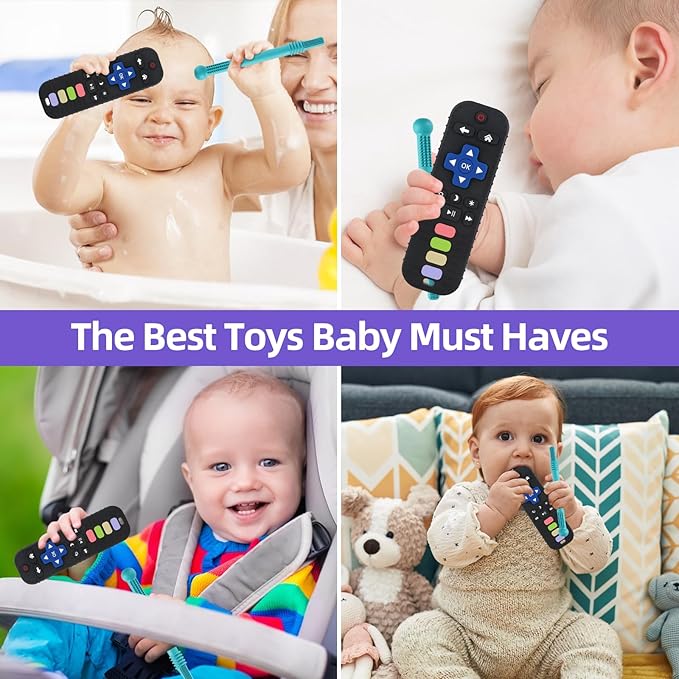 Teething Toys for Babies 0-6 6-12 12-18 Months Bpa Free Teething Sticks and Remote Teether for Babies Baby Sensory Chew Toys for Infants 0-18 Months