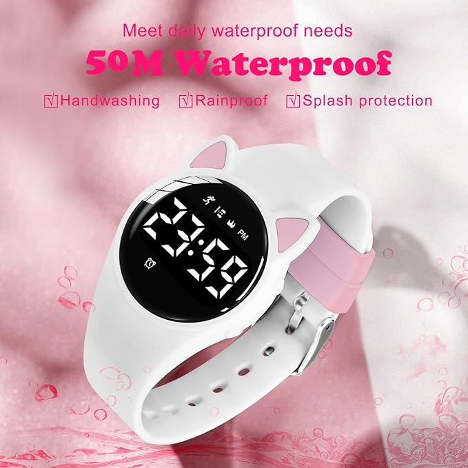 Kids Watches for Girls Boys Digital Sport Watch with Step Counter Pedometer Vibration Alarm Clock, No App Waterproof Fitness Tracker Kids Watch Boys Girls Teens Students Ages 5-16