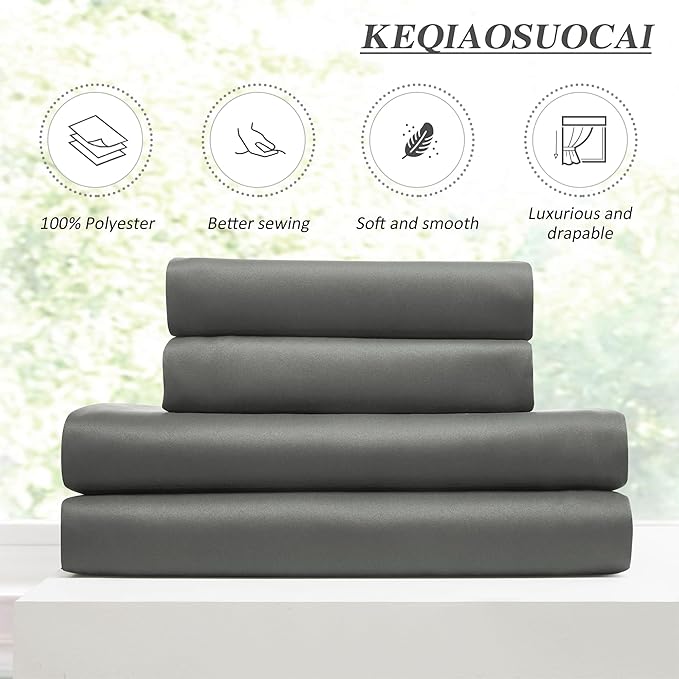KEQIAOSUOCAI Grey Pinch Pleat Curtains & Drapes 132 Inches Long 2 Panels Set, Privacy Darkening Sound Dampening Window Treatment for Bedroom Vertical Draft Blackout Blinds for Living Room 40 by 132