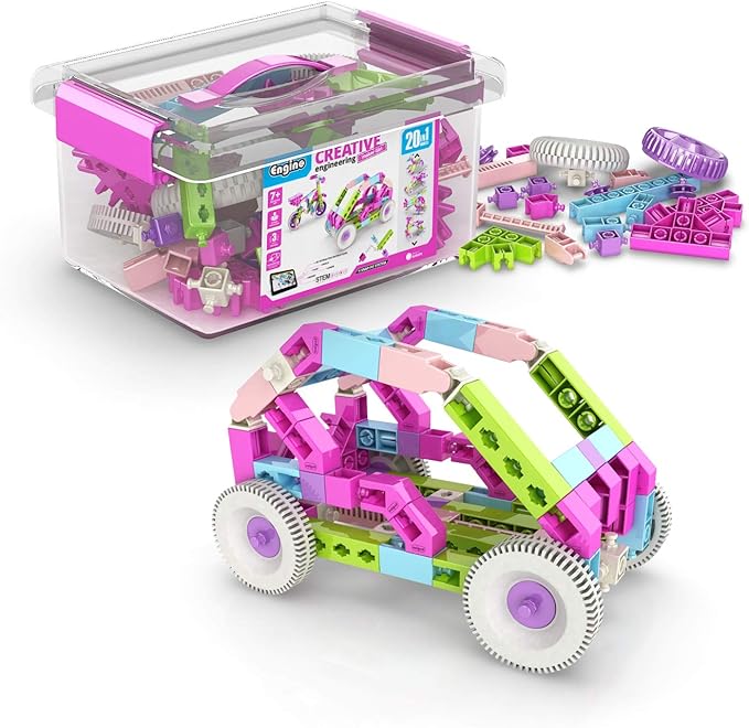 Engino Maker Girl, 20-Model Set, Engineering Kit for Girls 7+, STEM Building Toys, Educational Set, Engaging STEM Toys, Sparks Creativity, Gift for Girls