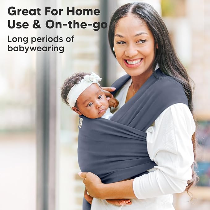 KeaBabies Baby Wrap Carrier - All in 1 Original Baby Carrier Newborn to Toddler Sling, Easy to Wear, Hands Free Bonding, Lightweight, Breathable Infant Wraps (Raven)