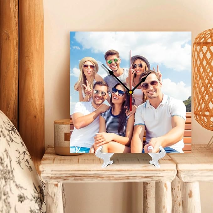 Generic Custom Clocks for Walls Personalized Clocks with Photo Text Logo That PVC Customized Round Silent Clock for Living Room Wedding Friend Family Lover, 12inch-30cm