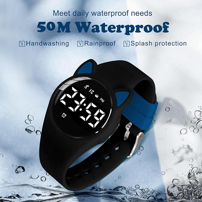 Kids Watches for Girls Boys Digital Sport Watch with Step Counter Pedometer Vibration Alarm Clock, No App Waterproof Fitness Tracker Kids Watch Boys Girls Teens Students Ages 5-16
