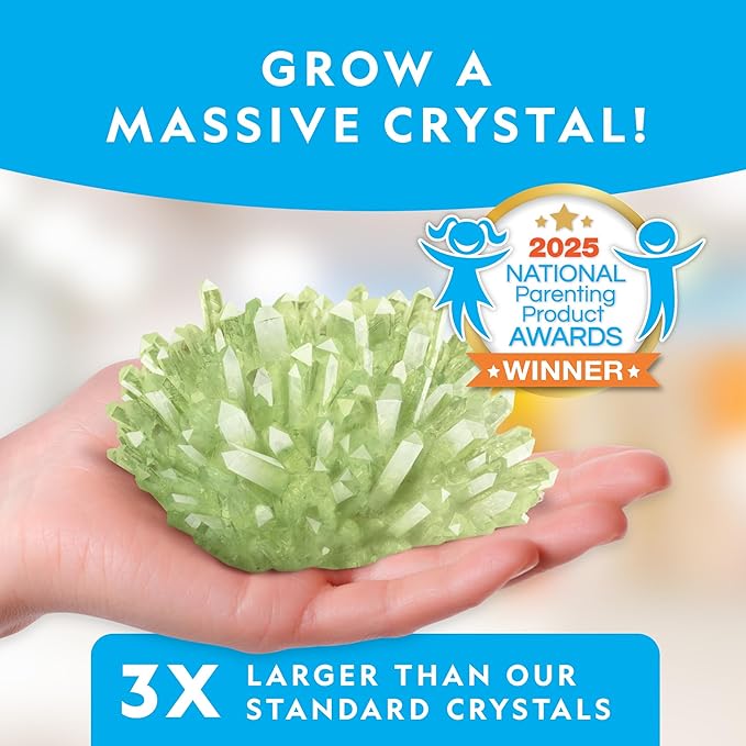 National Geographic Jumbo Crystal Growing Kit - Grow A Giant Glow in The Dark Crystal in a Few Days with This Science Kit, Crystals for Kids (Amazon Exclusive)