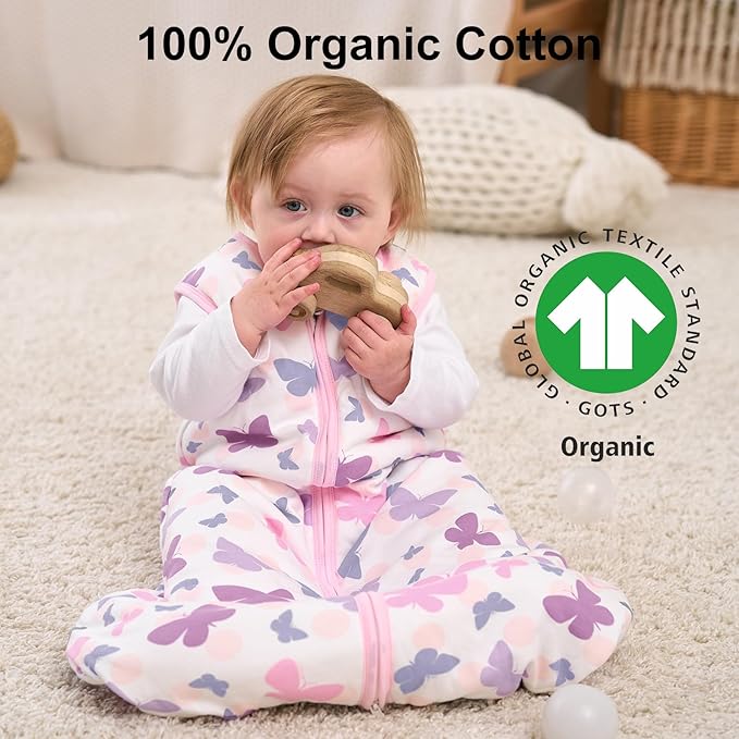 Yoofoss Baby Sleep Sack 18-24 Months, 1.5 Tog Baby Wearable Blanket with 2-Way Zipper, 100% Cotton Organic Fabric Winter Infant Sleeping Sack, Warm Soft Comfy