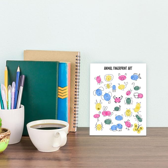 SHINCO Cute Teacher Appreciation Gift Fingerprint Art, Animal Fingerprint Art, Children's Creative Souvenirs, Children's Day DIY Souvenirs