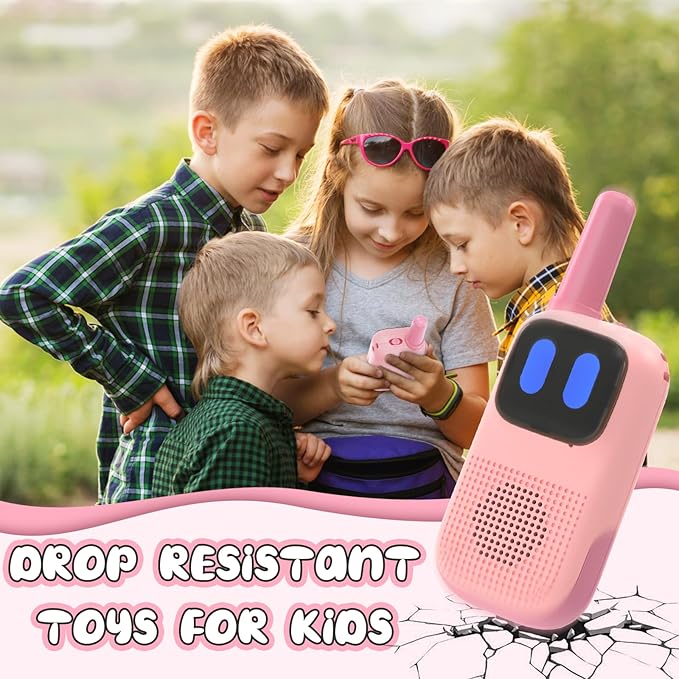 Toys for 3-12 Year Old Boys Girls, Walkie Talkies for Kids 2 Channels 2 Way Radio Toy…, Pink, WTK08