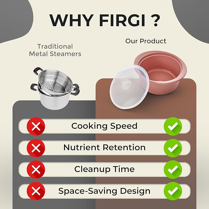 20oz Platinum Silicone Microwave Steamer Pot with Handle & Lid - Korea 100% Food-Grade Steamer Bowl, Heat-Resistant Cooker with Steam Holes, Easy Clean, Dishwasher Safe, Taupe Brown