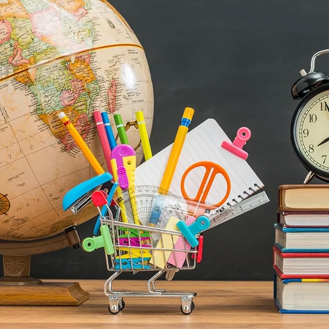 134pcs Mini Shopping Cart Basket Miniature Food Drink Bottle Supermarket Metal Handcart Toys Doll House Store Cosplay Game Dollhouse Grocery Fruit Cake Bread Party Trolley Model Dollar Bills