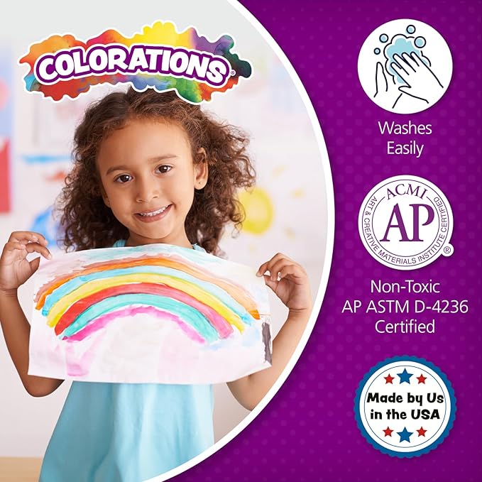 Colorations Paraben-Free Washable Tempera Paint for Kids - 1 Gallon Value Size. Vibrant Orange, Non-Toxic and Made in The USA