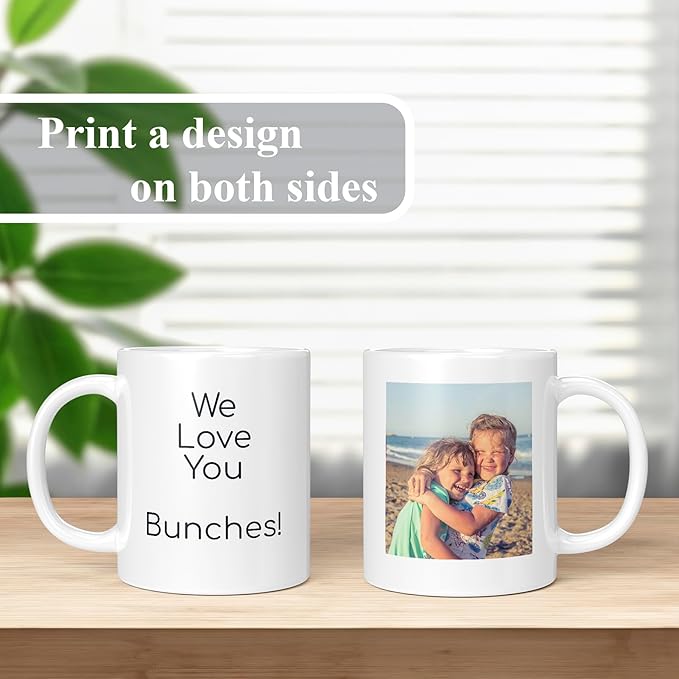 Personalized Coffee Mug, Custom Photo Text 11 Oz Ceramic Mug, Customized Picture Name Tea Cup, Unique Gift Idea, Taza Cafe Personalizadas Fotos, Cute Custom Gifts Mom Women Men, Father's Day, White