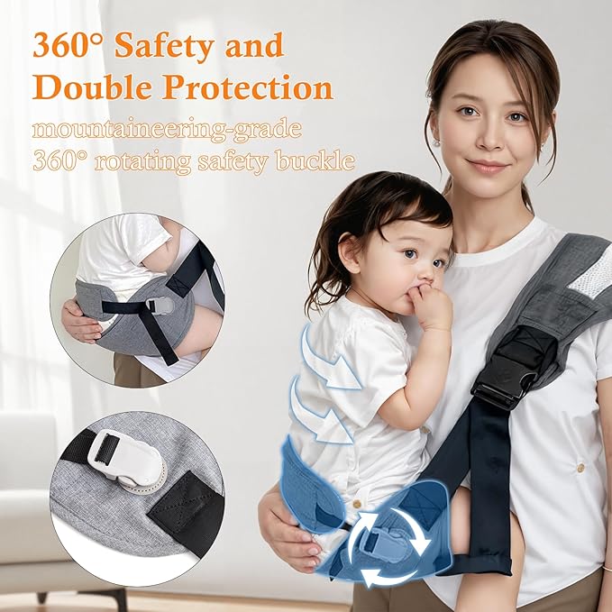 Baby Carrier Newborn to Toddler-Adjustable Baby Sling Carrier,Toddler Carrier for 25-60lbs,Comfortable to Baby Sling for Hands-Free Carrying (Gray)