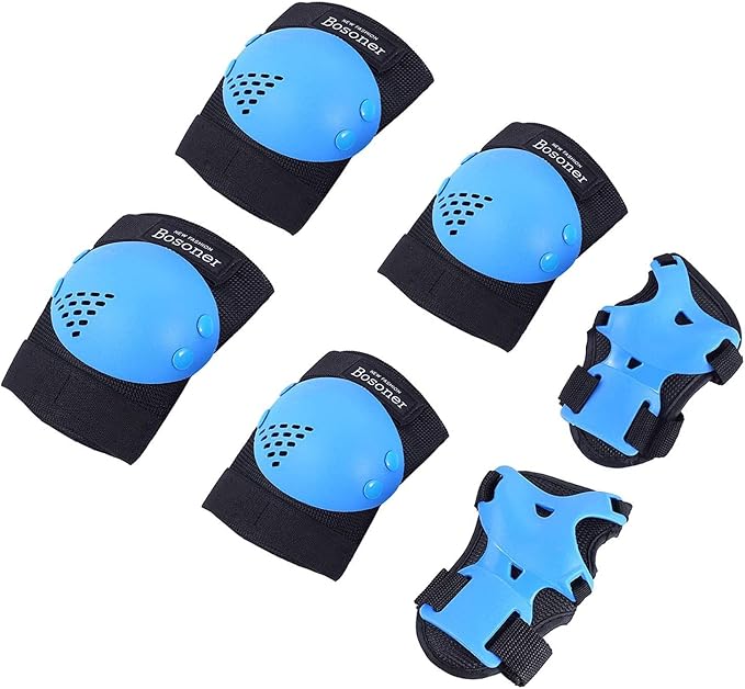 BOSONER Kids/Youth Knee Pad Elbow Pads for Roller Skates Cycling BMX Bike Skateboard Inline Rollerblading, Skating Skatings Scooter Riding Sports