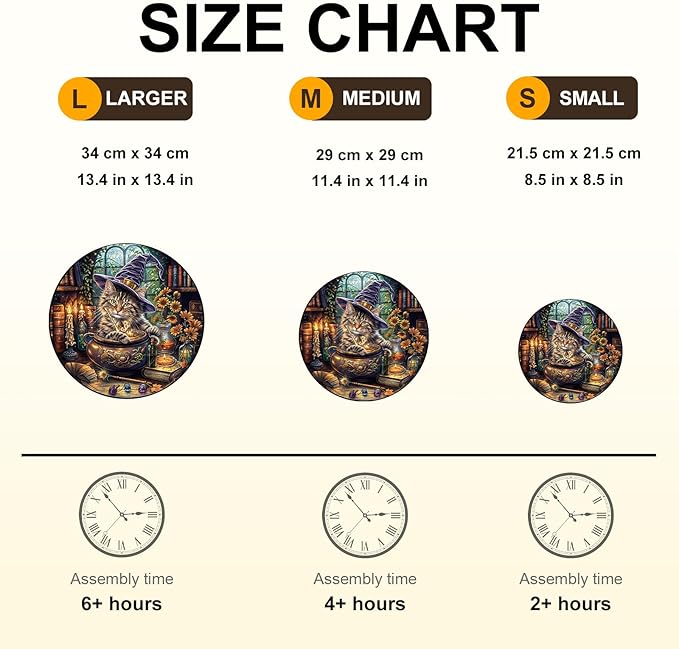 KAAYEE Wooden Puzzles for Adults, 3D Visual Effect Magic Feline Cat Wooden Jigsaw Puzzle Unique Shape Wood Puzzle Adult, 3D Effect Flat Puzzle Birthday Family Game (S-8.5 * 8.5 in-100pcs)