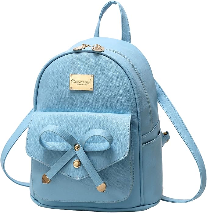 I IHAYNER Girls Bowknot Cute Leather Backpack Mini Backpack Purse for Women