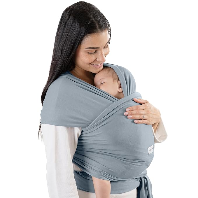 Comfy Cubs Baby Wrap Carrier - Soft & Secure Fit Cotton Blend Baby Carrier Newborn to Toddler - Hands-Free & Lightweight Infant Wrap - Adjustable, One Size Fits All Toddler Sling - Pacific Blue