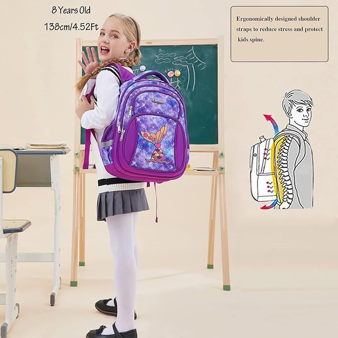 Cusangel Backpack for Girls Boys School Bookbags Kindergarten Elementary Lightweight Waterproof Multifunctional Large Capacity for Backpack (16 inch Fun Prints)