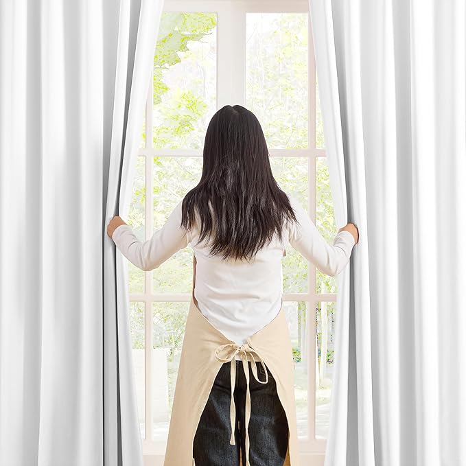 KEQIAOSUOCAI White Blackout Curtains 102 Inches Long, Custom Made Pinch Pleated Memory Trained Window Curtain Panels Drapery for Office Living Room, 40" W x 102" L, Set of 2