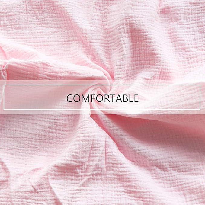 Hooyax Muslin Baby Lounger Cover Soft Organic Cotton Slipcover Fits Newborn Lounger for Baby Boys and Girls (Pink)