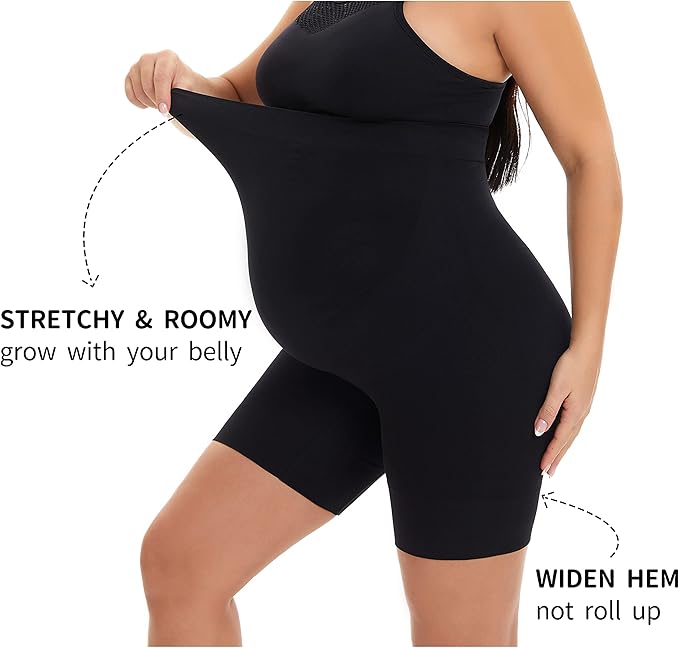 Seamless Maternity Shapewear, Prevent Thigh Chaffing, Pregnancy Belly Support, S-5XL
