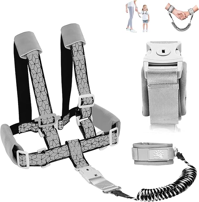Toddler Leash for Walking, Toddler Safety Harnesses Leashes, Safety Harness with Lock for Kids, Anti Lost Wrist Link for Toddlers ，Upgrade with Reflective Tape Liner（6.5ft）for Kids