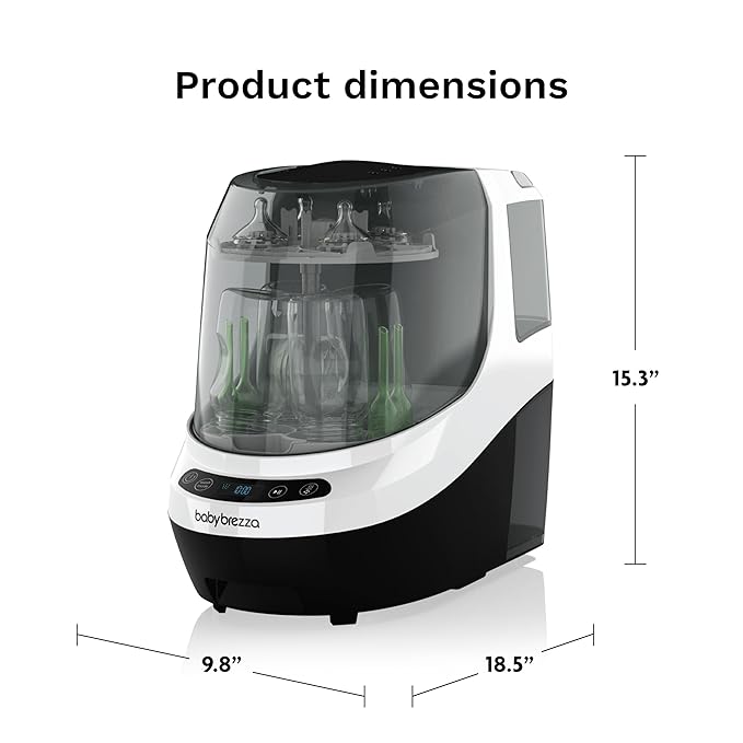 Baby Brezza Bottle Washer Pro - Baby Bottle Washer, Sterilizer + Dryer - All in One Machine Cleans Bottles, Pump Parts, & Sippy Cups - Replaces Hand Washing, Bottle Brushes and Drying Racks