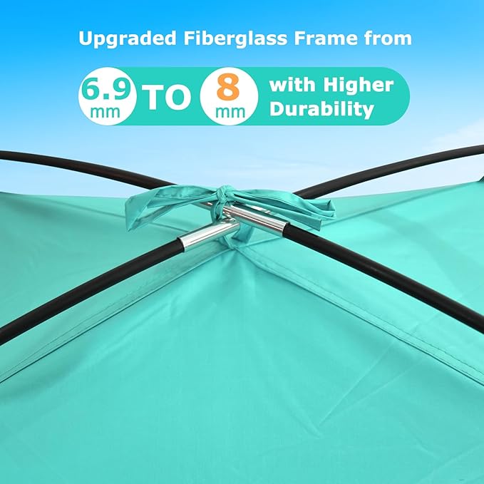 COMMOUDS Beach Tent Sun Shade for 3/4-5/6-7/8-10 Person, UPF 50+ Beach Sun Shelter Canopy Tent, Lightweight, Easy Set Up and Carry