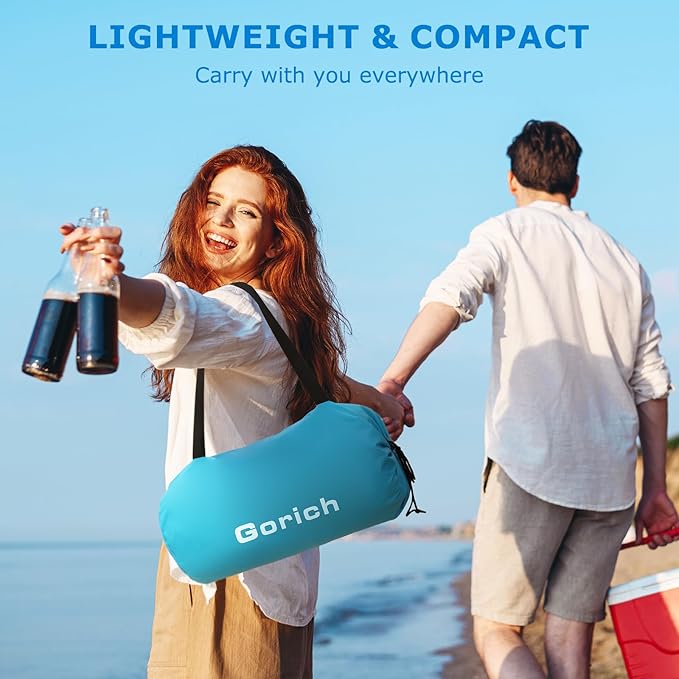 Gorich Portable Beach Tent for 3/4-5/6-7 Person with UPF 50+ UV Protection, Lightweight & Foldable Sun Shelter with 5 Sand Bags, Easy Setup Windproof Beach Umbrella Sun Shade