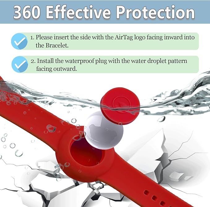 Waterproof Bracelet for AirTag Kids, Personalized Initial Letter Hidden Holder Compatible with Air Tag, Silicone Case for Airtag Adjustable Anti-Lost GPS Tracker for Toddler Child Elder, G