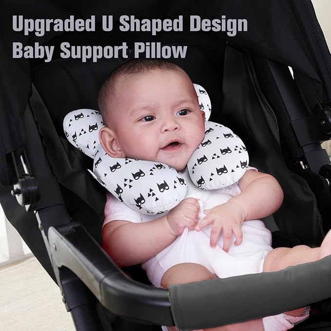 KAKIBLIN Baby Travel Pillow for Head and Neck, Upgraded Baby Support Pillow, Baby Neck Pillows for Car Seat,Pushchair,Travel, Grey