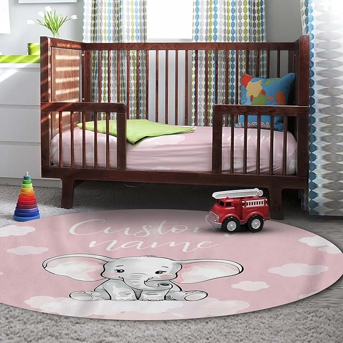 Personalized Nursery Crib Bedding Set: Custom Name 5 Piece Baby Crib Sets with Starry Sky Elephant Design - Toddler Double Layer Blanket Set, Comfortable Crib Bed Sheets for Baby Grils